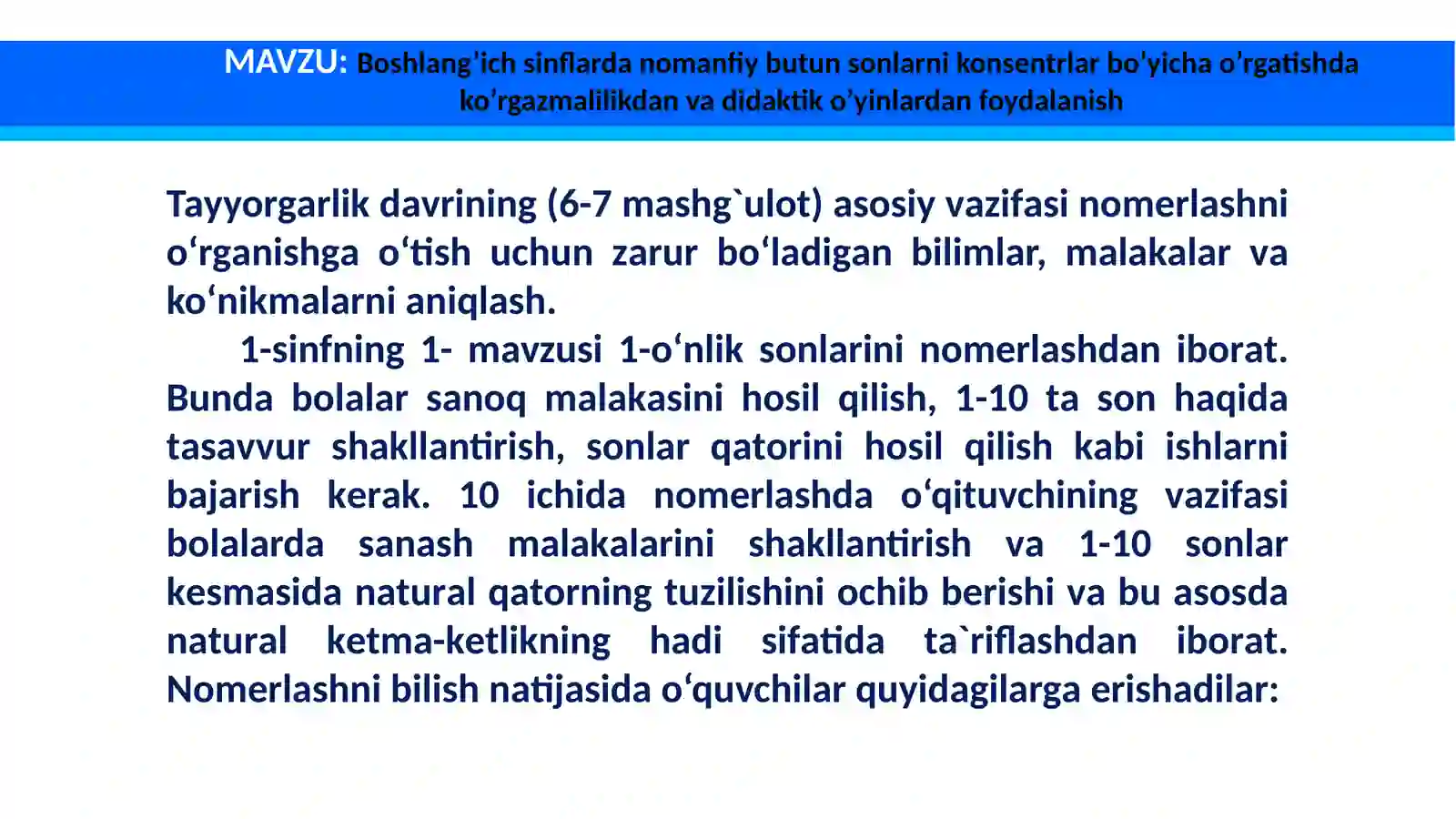 Matematika va uni o’qitish metodikasi 4