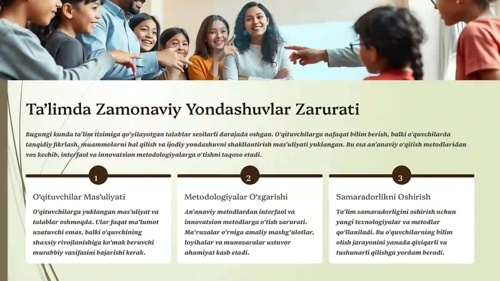 O‘quv Mashg‘ulotlarini Tashkil Etish va O‘tkazishga Zamonaviy Yondashuvlar 4