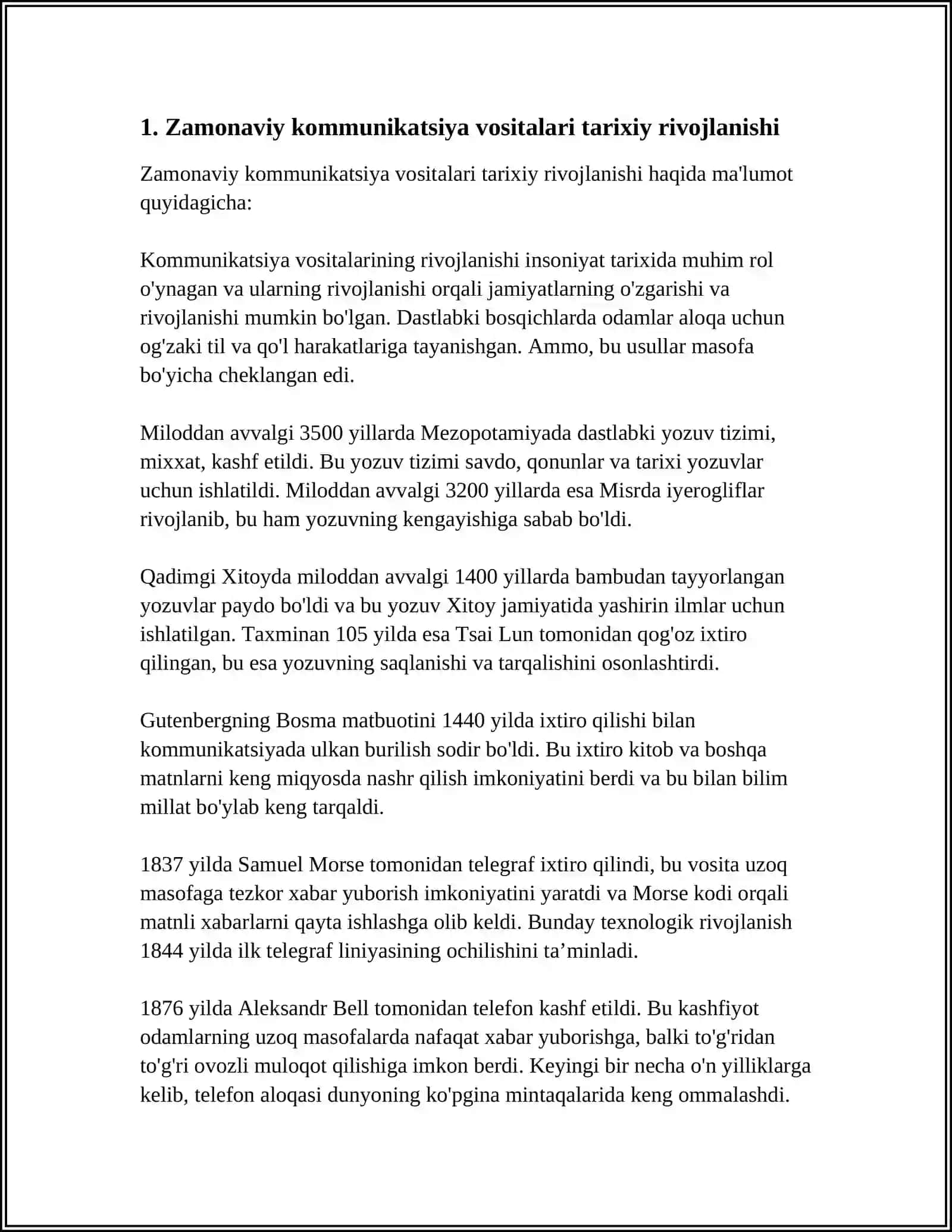 O'ZBEKISTONDA ZAMONAVIY KOMMUNIKATSIYA VOSITALARINING SHAKLLANISHI VA RIVOJLANISHI 4