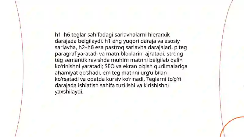 HTML tilida web sahifa yaratish 4
