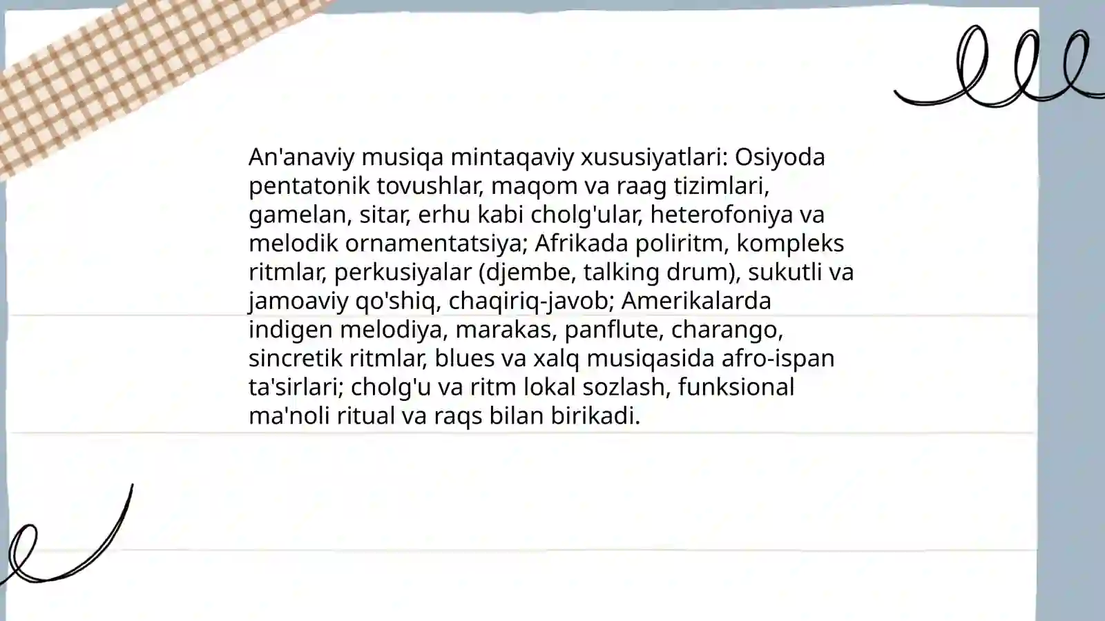 Osiyo, Afrika va Amerika xalqlari madaniyati 4