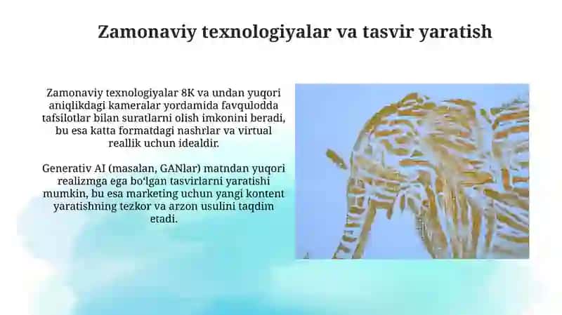 Predmetlar va hayvonlar obrazlarini yaratish usullari 4