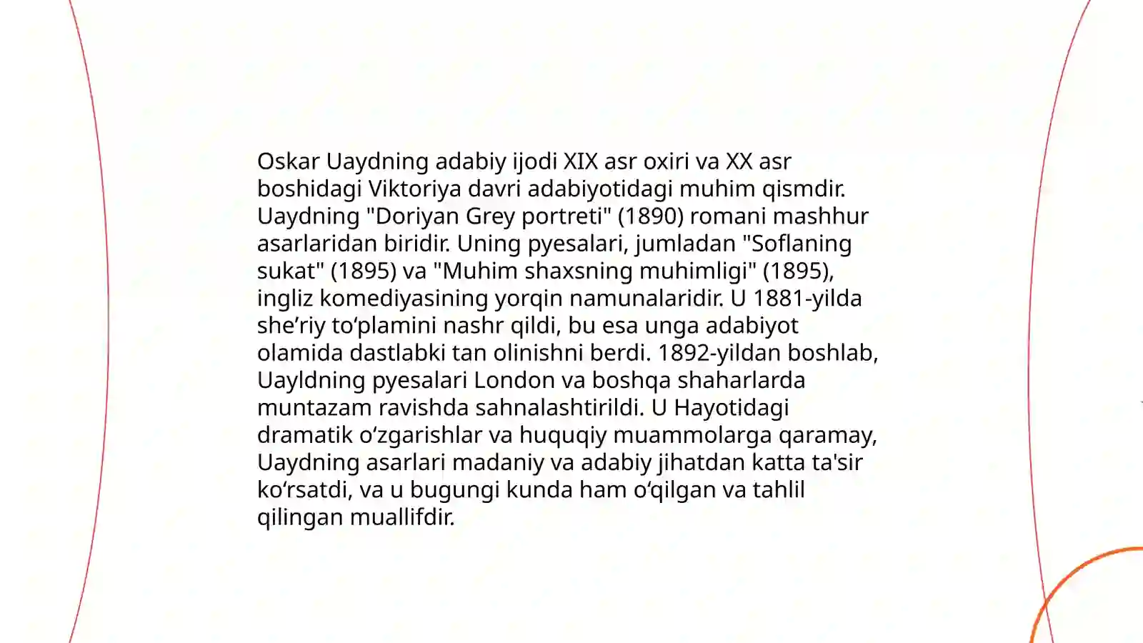Oskar Uald ertaklari 4