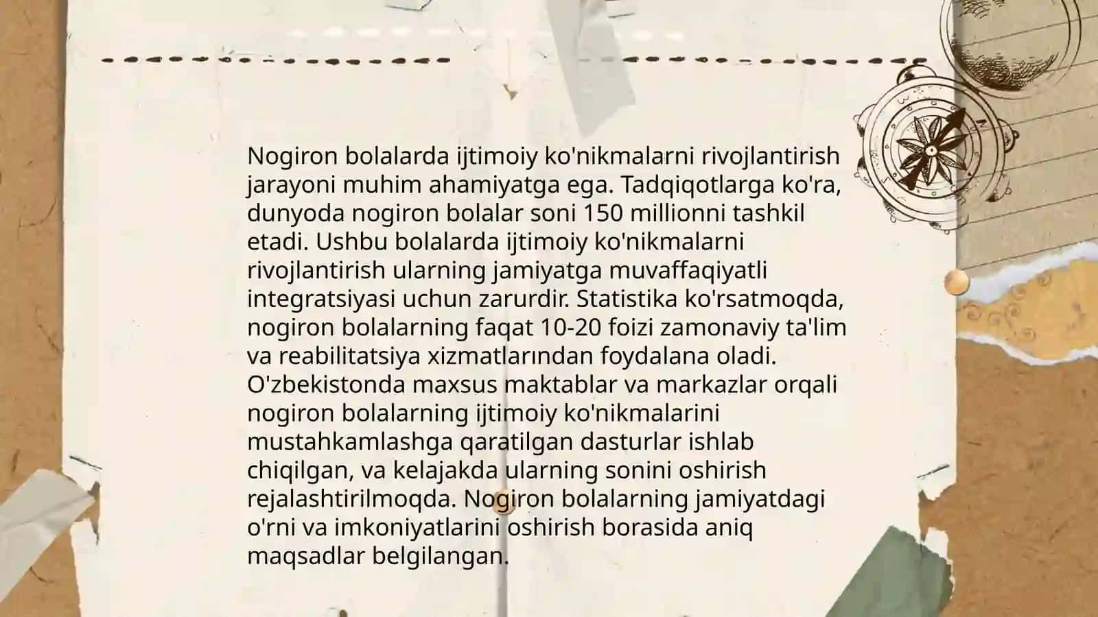 Maktabgacha va maktab yoshidagi nogiron bolalarni rivojlanishini o'ziga xosligi 4