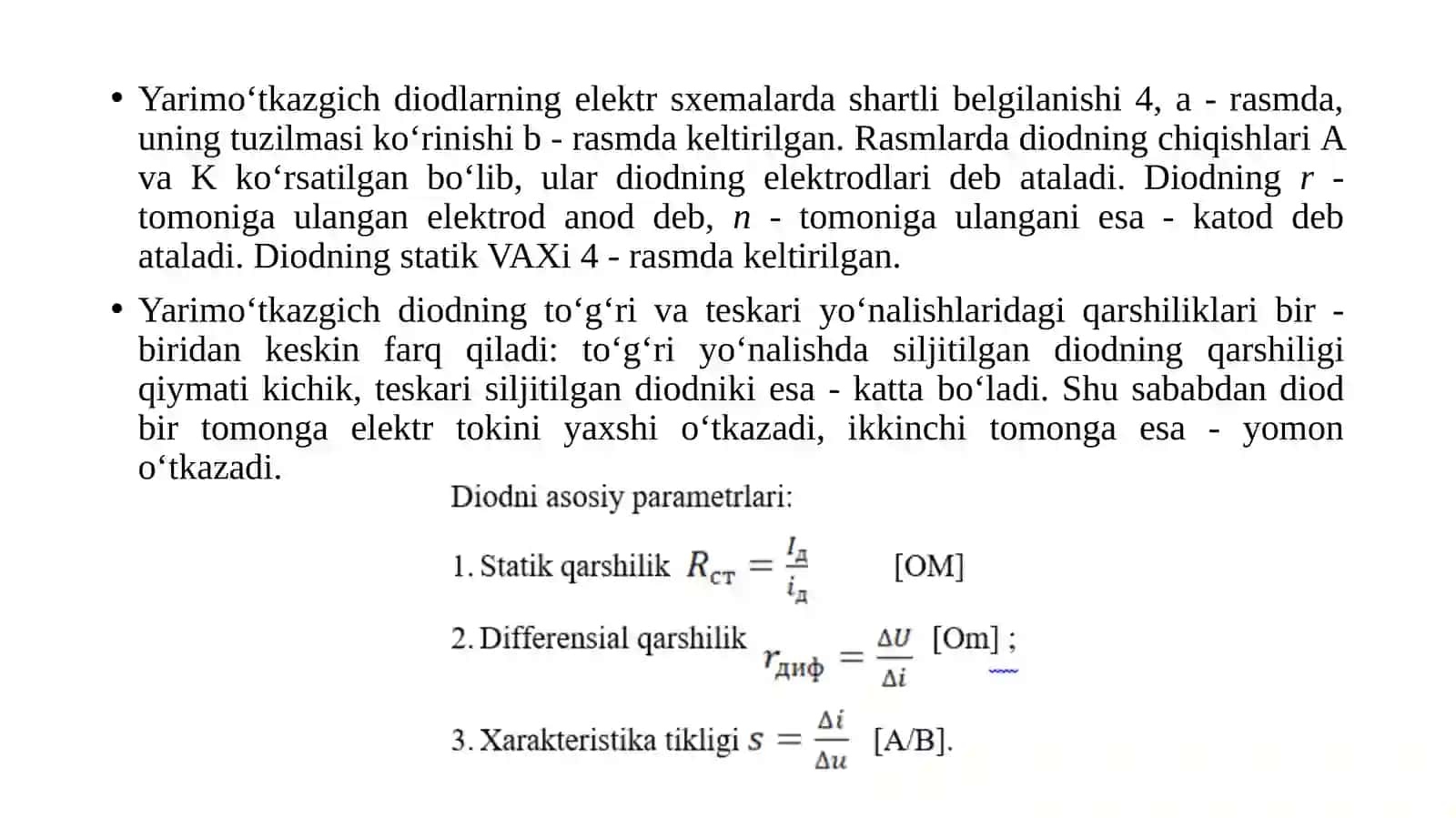 Yarim o‘tkazgichli diodlar. 4