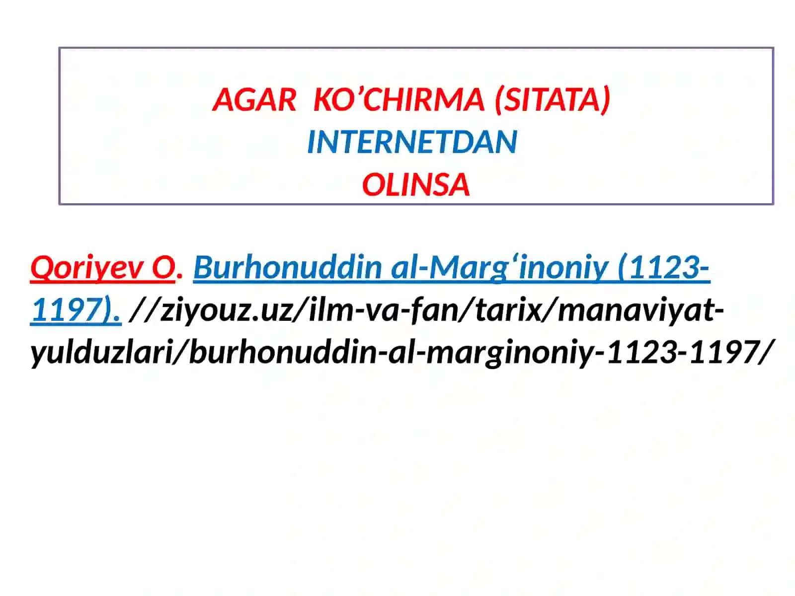 MingboyevaD.Timsollartilsimi:ramz,belgivatimsollartavsifi.– T.:Angiasravlodi, 2007. –B.63 4
