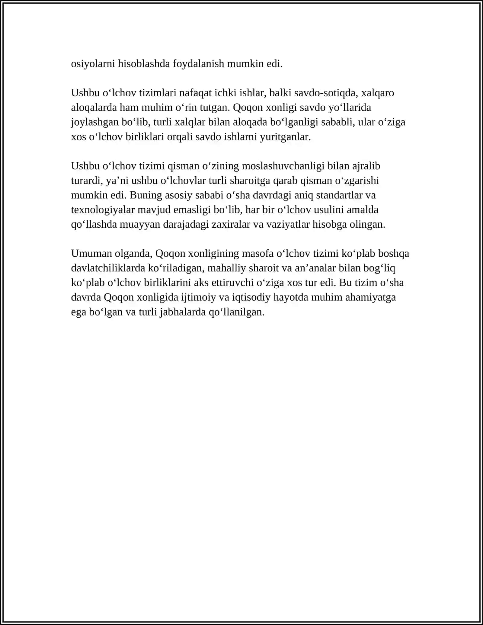 QOʻQON XONLIGIDA UZUNLIK OʻLCHOV BIRLIKLARI 4