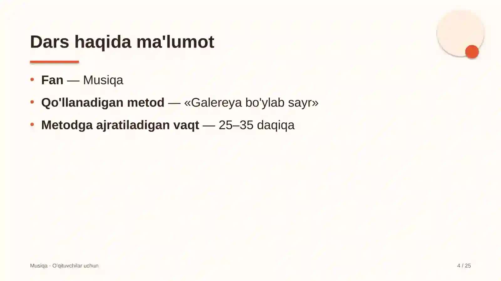 musiqa darslarida galereya bo'ylab sayr metodidan foydalanish 3724 4