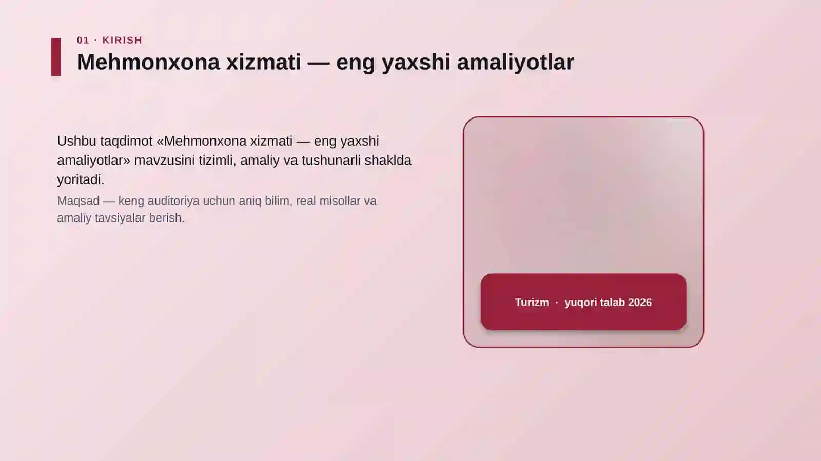 Mehmonxona xizmati — eng yaxshi amaliyotlar 4