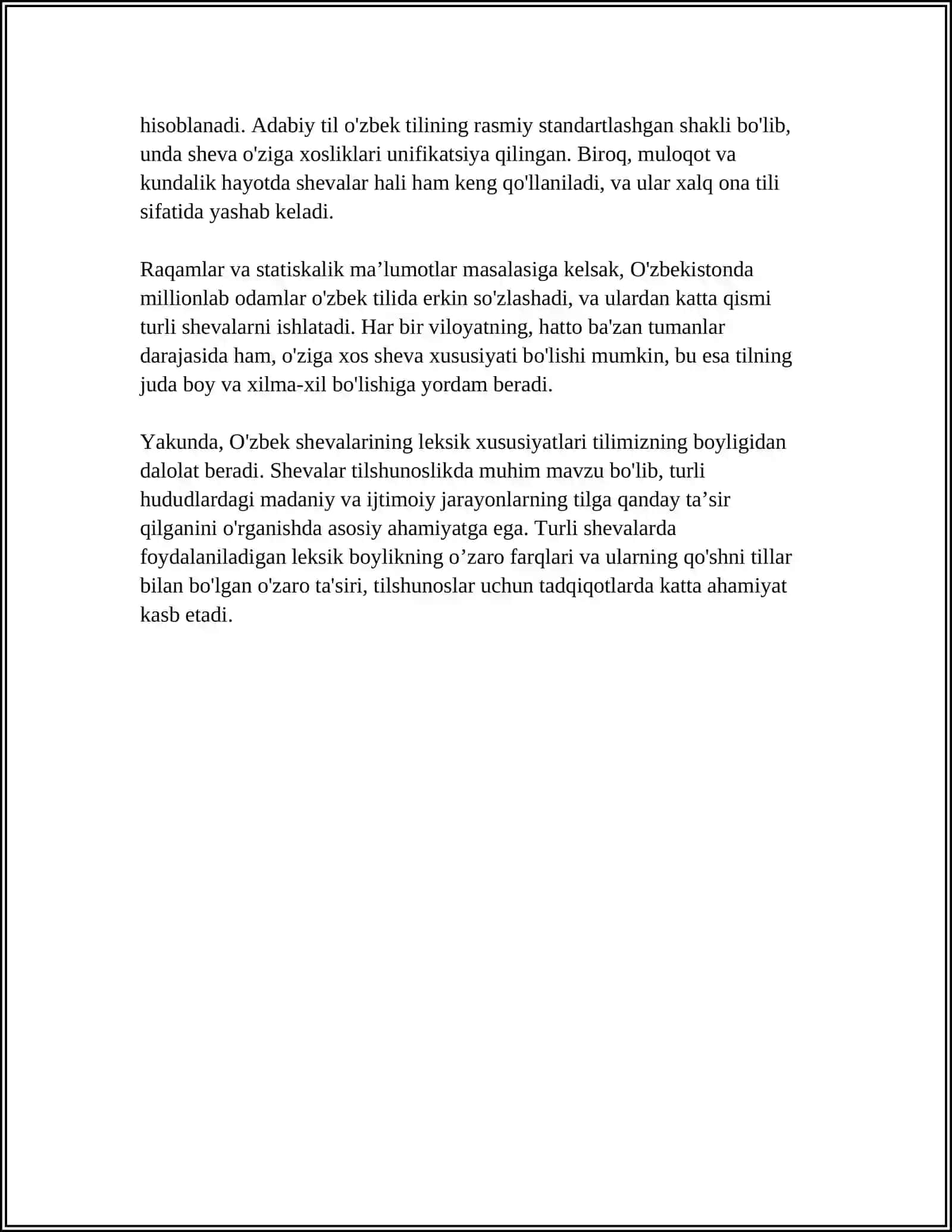 ÒZBEK SHEVALARI LEKSIKASI 4
