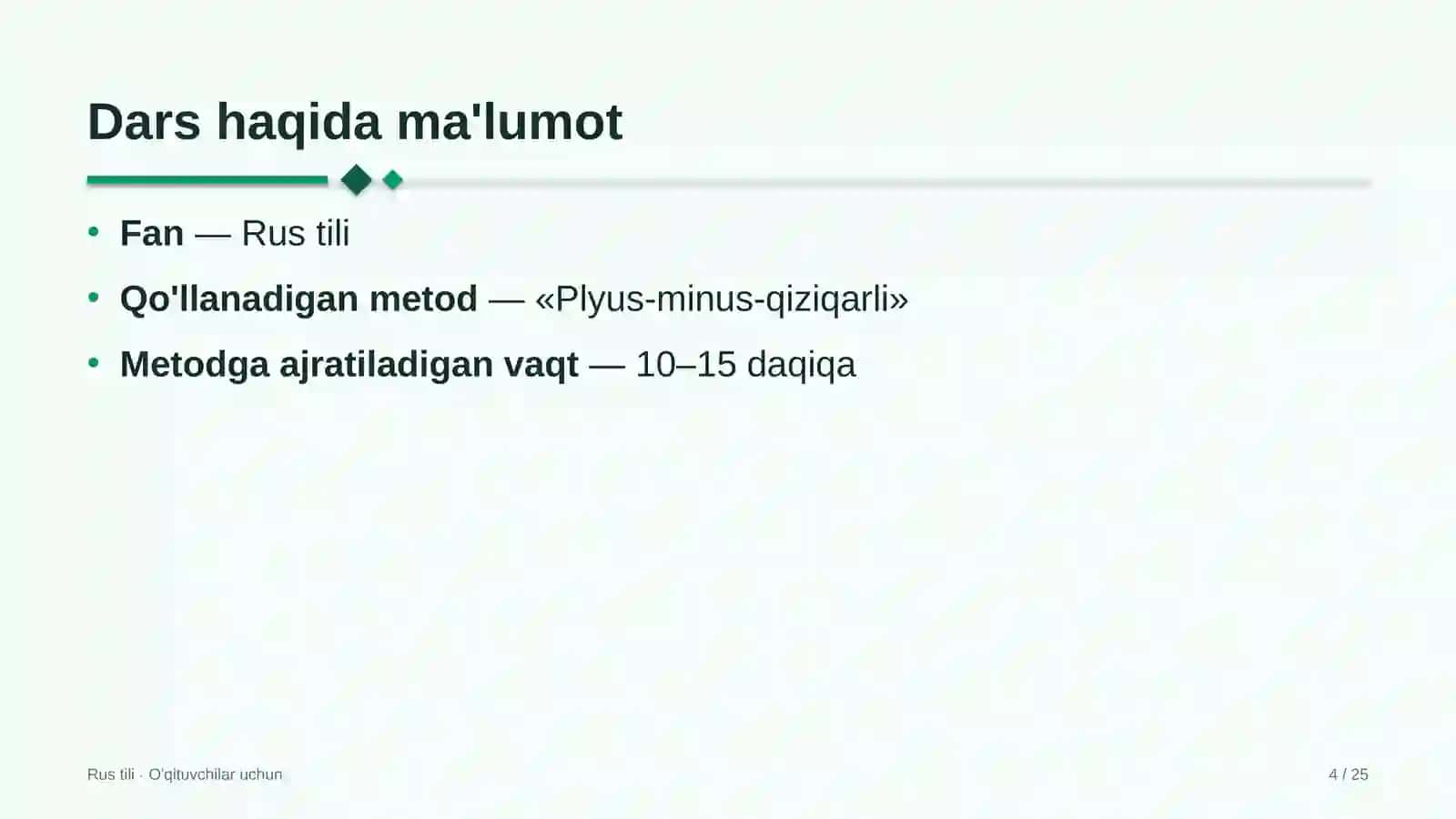rus tili darslarida plyus minus qiziqarli metodidan foydalanish 5068 4