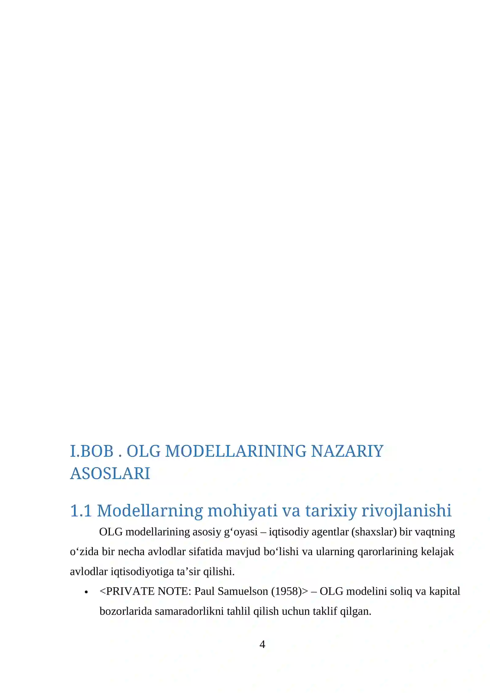 Overlapping Generations (OLG) MODELLARI 4