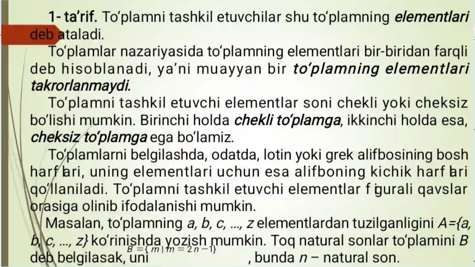 To‘plamlar va ular ustida amallar 4