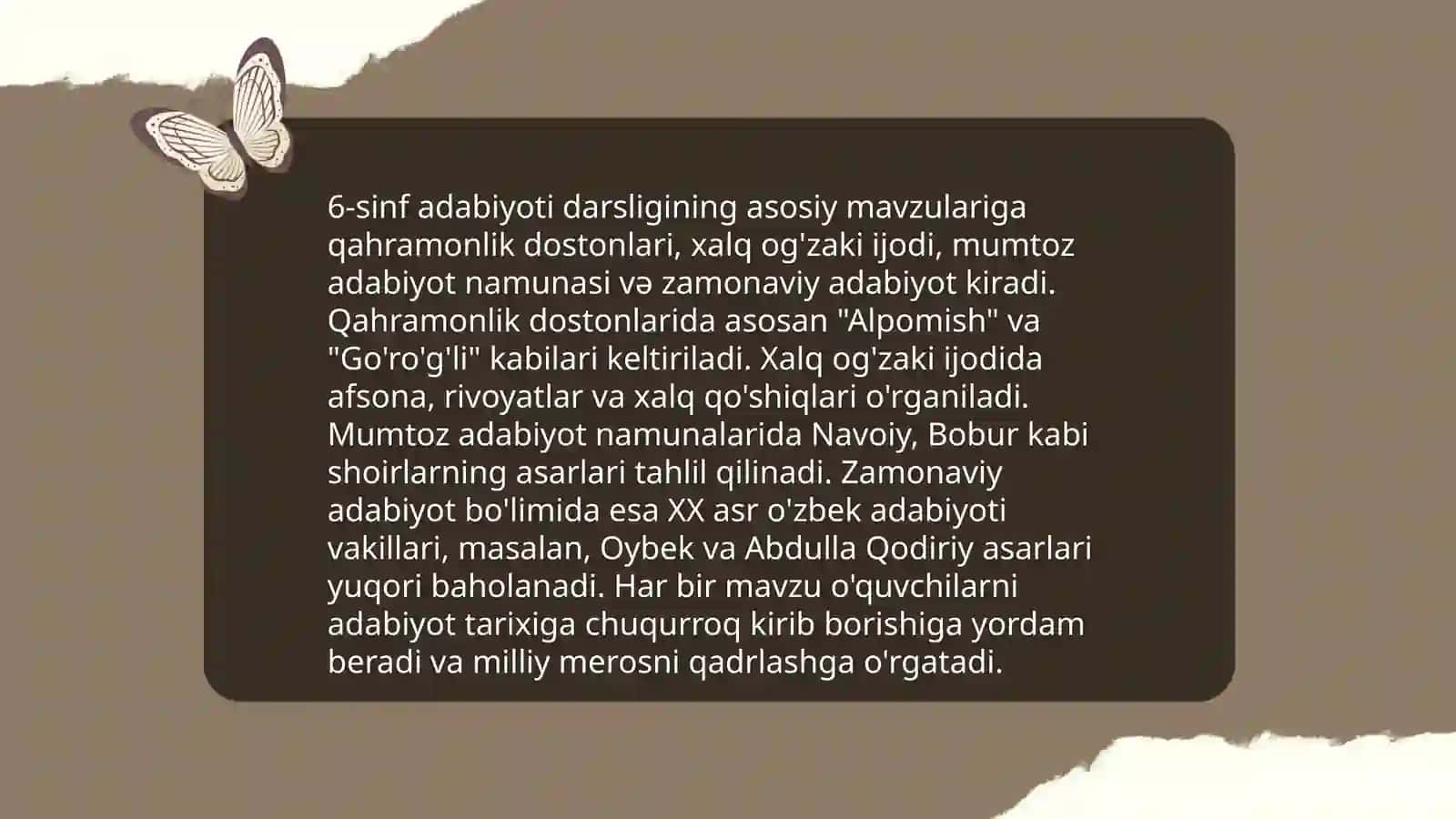 O'quv tahlili va adabiy-nazariy bilimlar aloqasi (6-sinf adabiyot darsligi misolida) 4