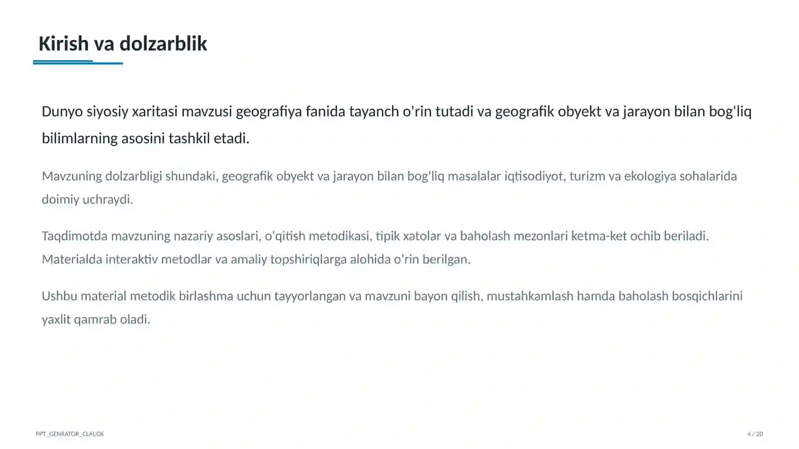Dunyo siyosiy xaritasi (10-sinf) 4