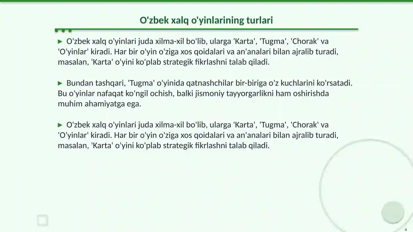 Xalq uyinlari buyicha 4