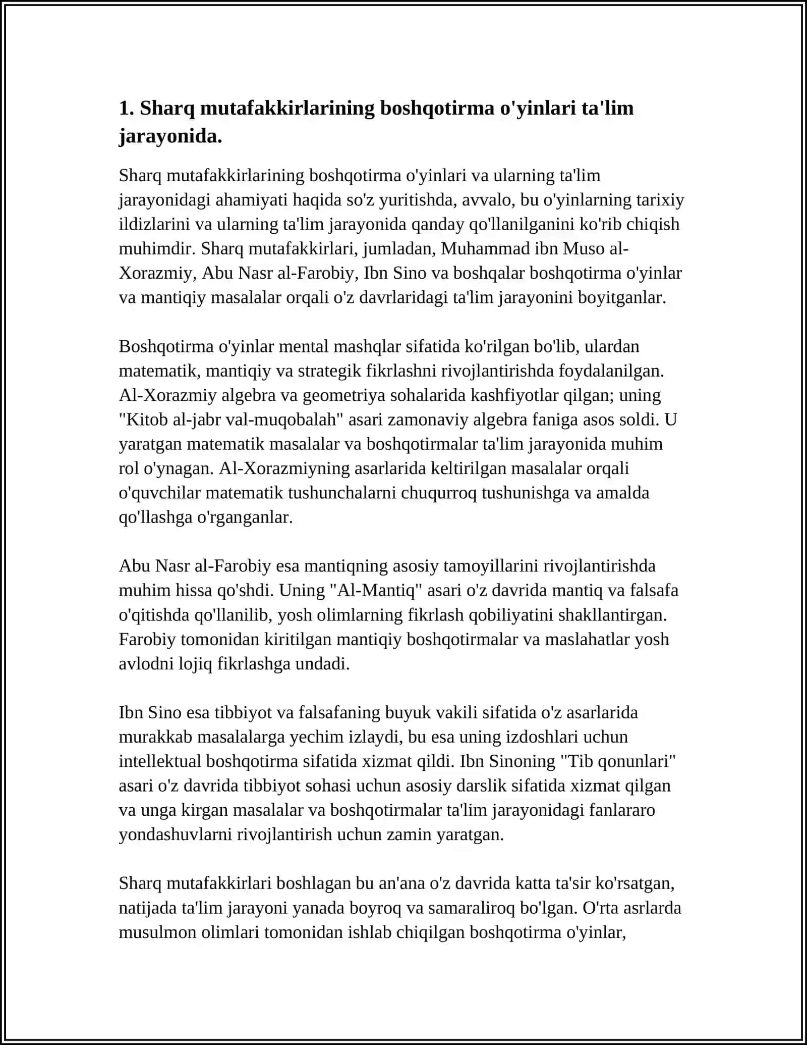 BOSHLANG'ICH TA'LIM FANLARINIO'QITILISH JARAYONIDA SHARQ MUTAFAKKIRLARI MEROSIDAN FOYDALANISH 4