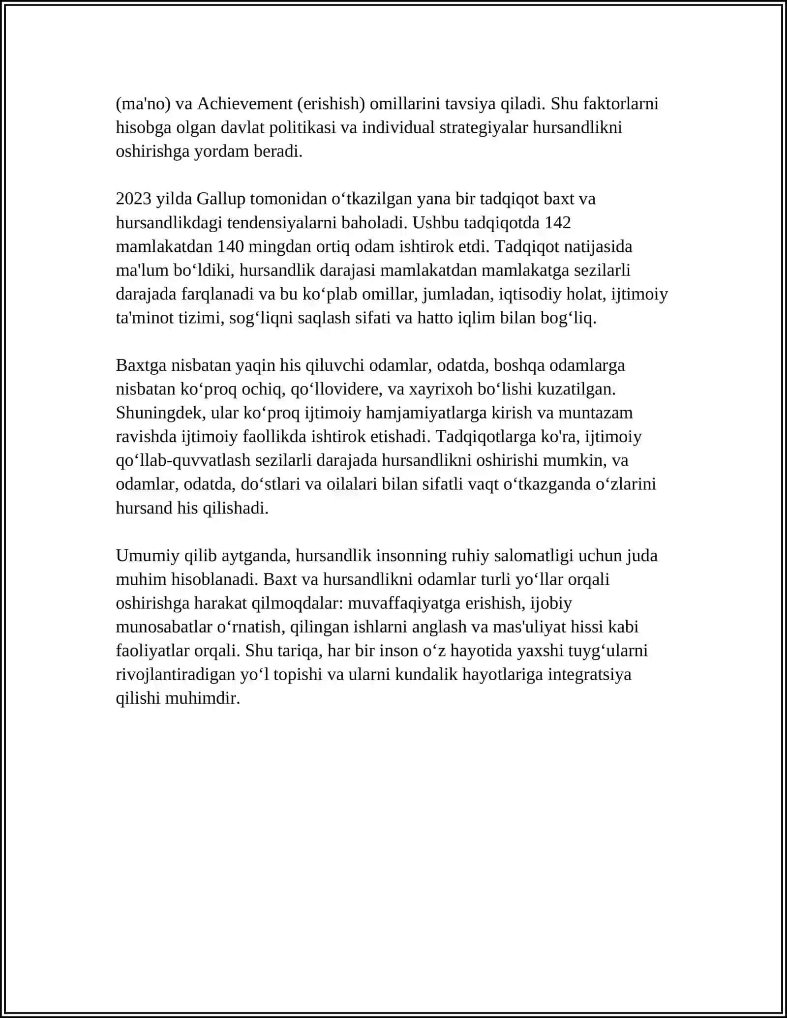 MUSTAQIL ISH Mavzu: EMOTSIONAL HOLATLAR 4