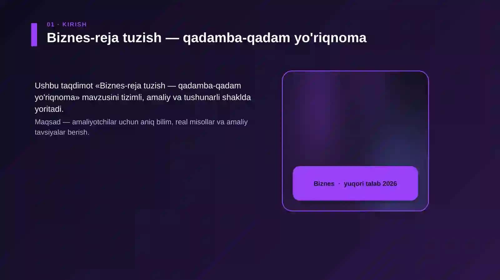 Biznes-reja tuzish — qadamba-qadam yo'riqnoma 4