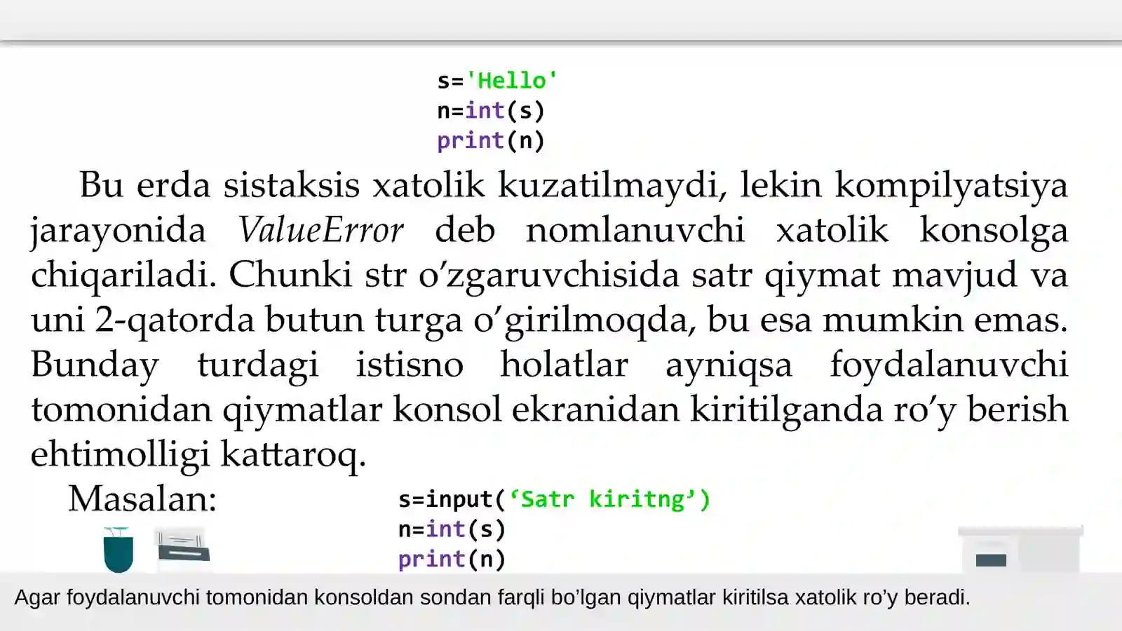 Python dasturlash tilida Istisnolar 4