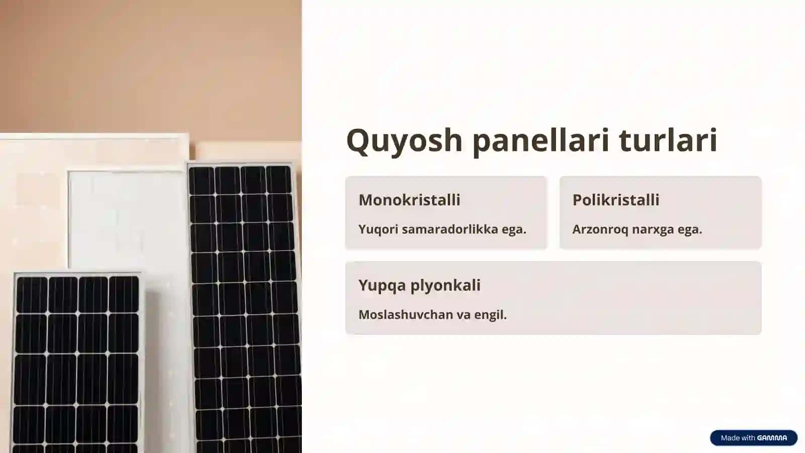 Aftonom quyosh fotoelektrik qurilmalari 4