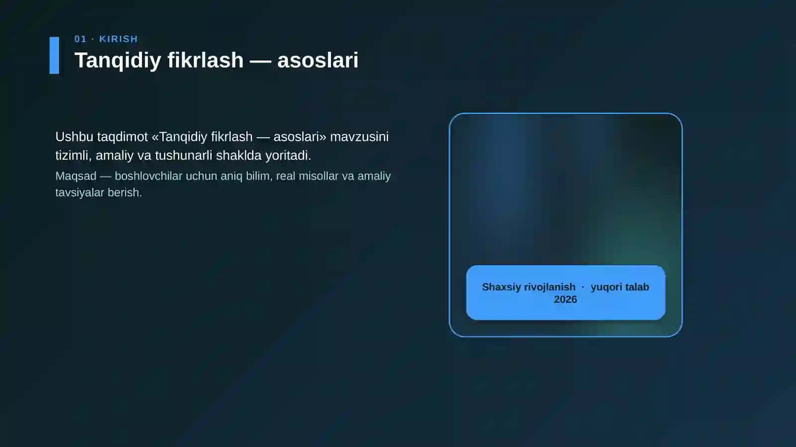 Tanqidiy fikrlash — asoslari 4