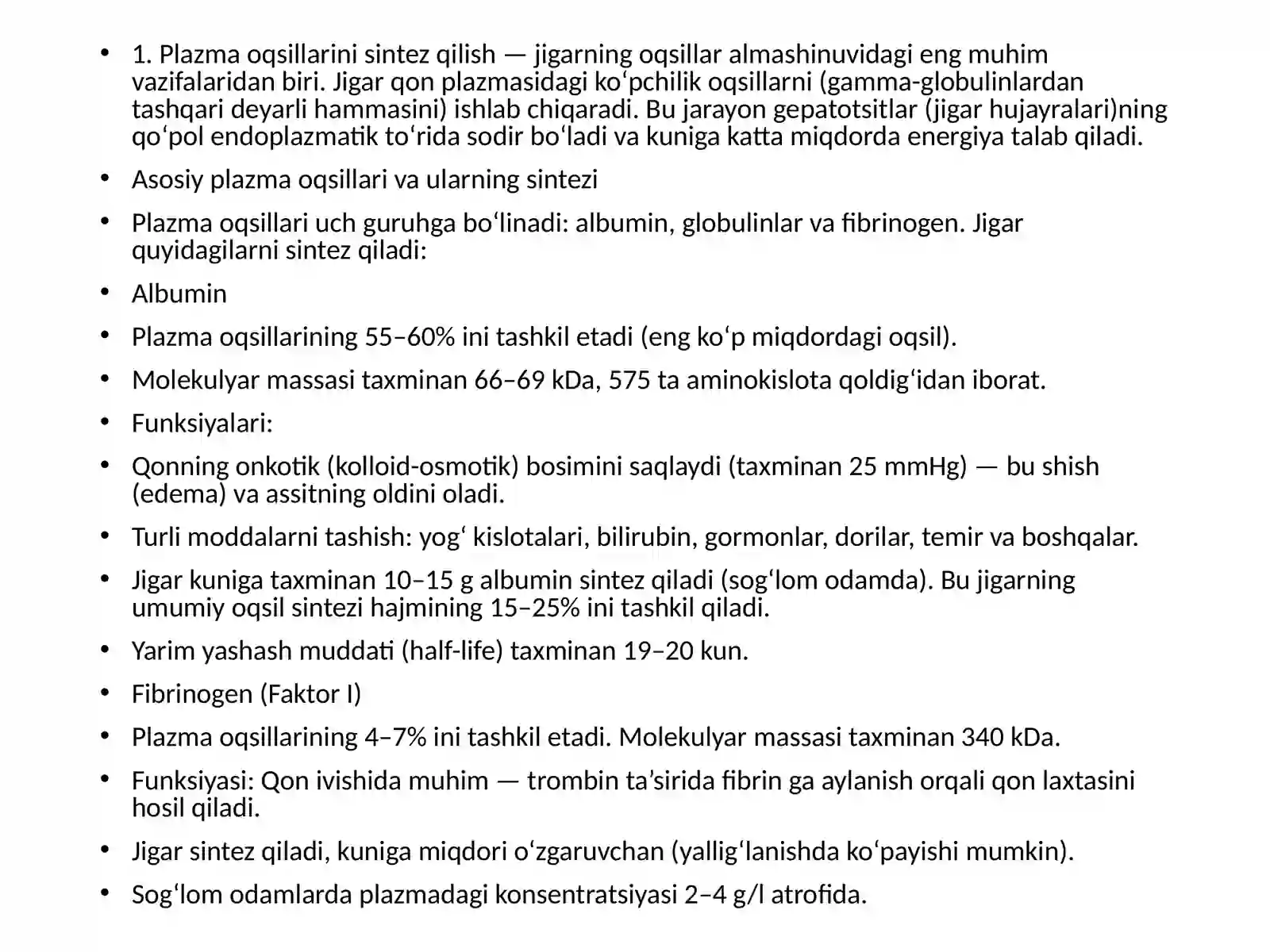 Jigarning oqsillar almashinuvidagi ahamiyati 4