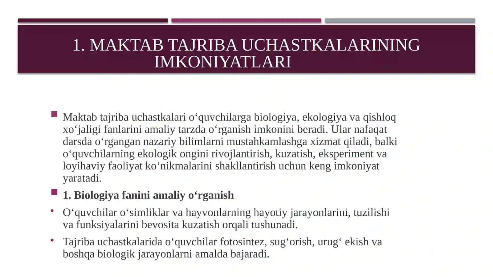 Maktab tajriba uchastkalarida sinfdan tashqari ishlarni rejalashtirish yo‘llari 4