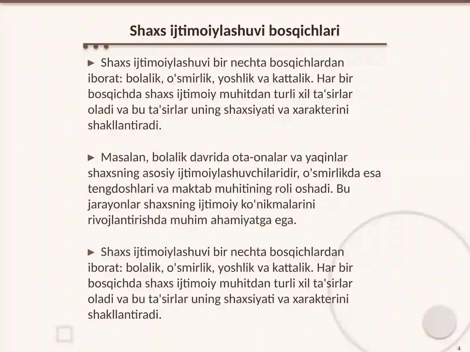 Shaxs ijtimoiylashuvining nazariy va amaliy masalalari 4