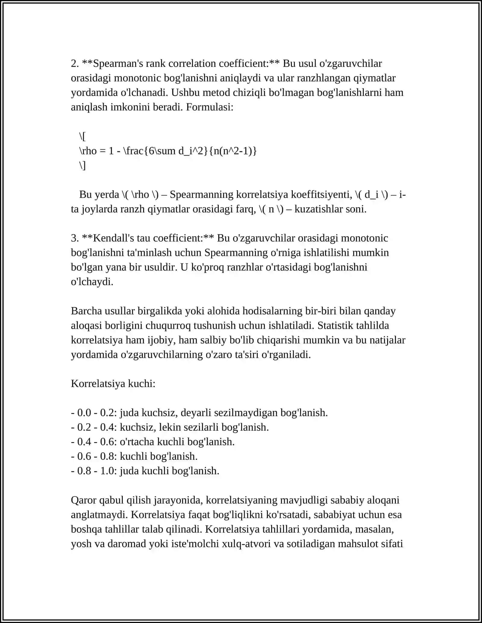 TIBBIY -BIOLOGIK MASALALARNI YECHISHDA MATEMATIK STATISTIKA ELEMENTLARDAN FOYDALANISH KORRELYATSION BOGLANISHLAR VA REGRESSIYA TENGLAMASI 4