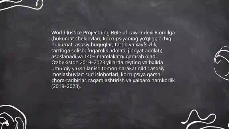 Siyosiy-huquqiy sohadagi ustuvor xalqaro reytinglar va ularga Oʻzbekistonning integratsiyalashuvi 4