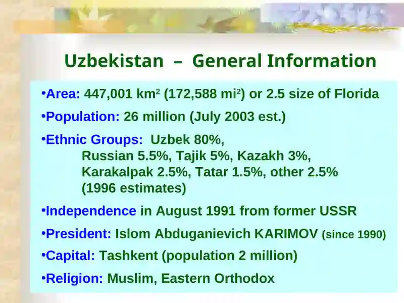 General Information about Uzbekistan 4