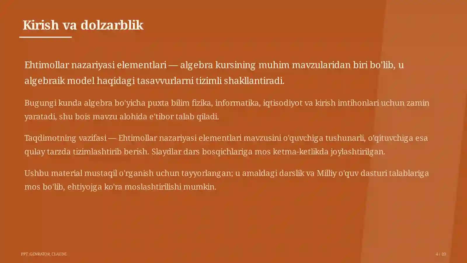 Ehtimollar nazariyasi elementlari (9-sinf) 4