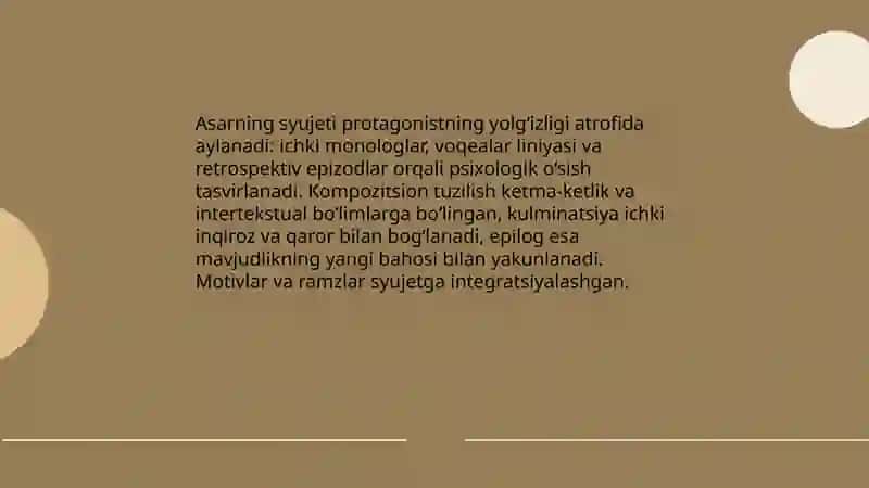 Yolg'izlikning yuz yili asari tahlili 4
