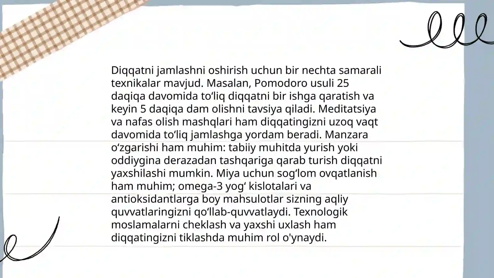 Hotira va diqqat 4