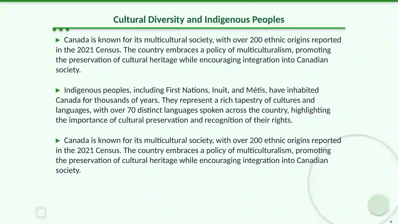 The general information about canada 4