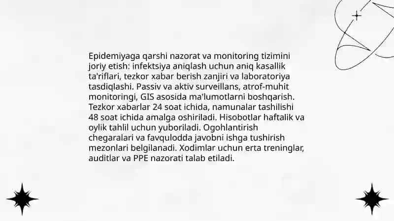 Bakteriologik (biologik) o'choqda epidemiyaga garshi chora-tadbirlarni tashkil etish 4