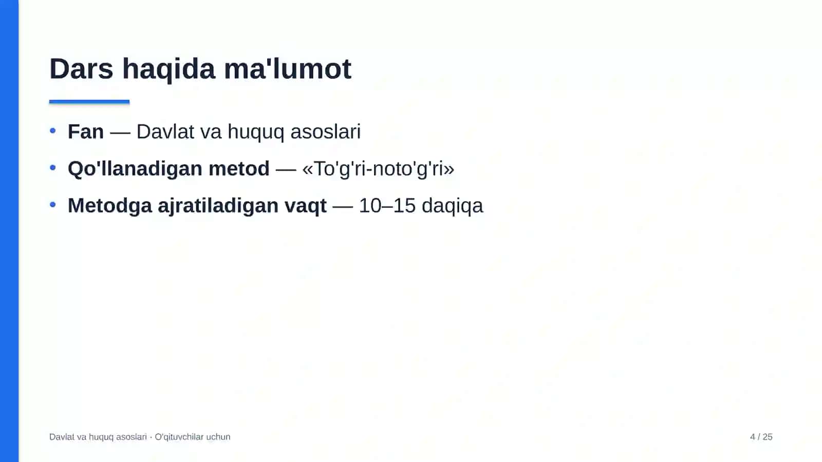 davlat va huquq asoslari darslarida to'g'ri noto'g'ri metodidan foydalanish 8178 4