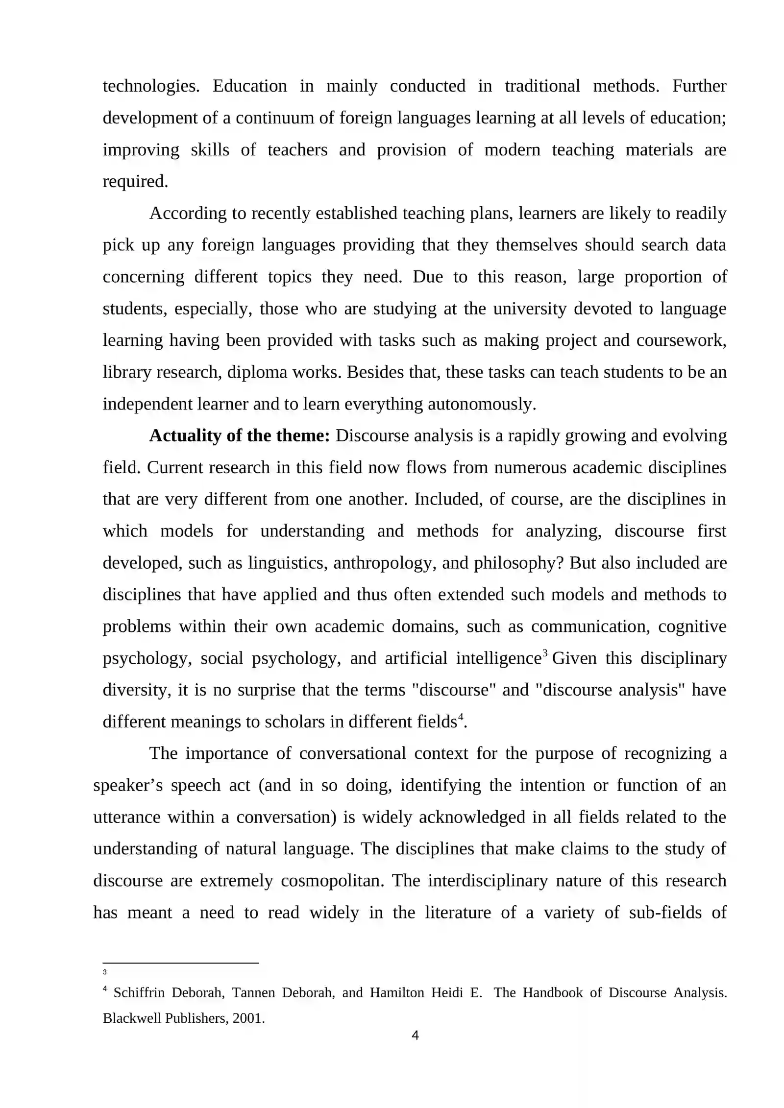 Speech acts in spontaneous discourse 4