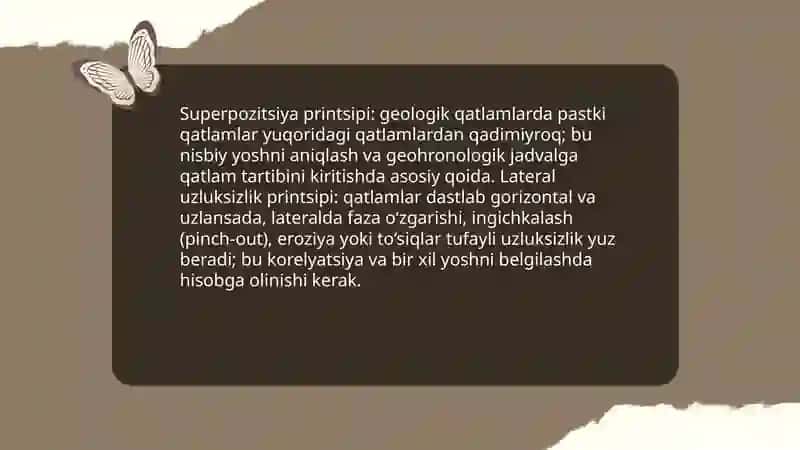 Geohronologik jadvalini tuzish tahlil qilish va oʻrganish 4