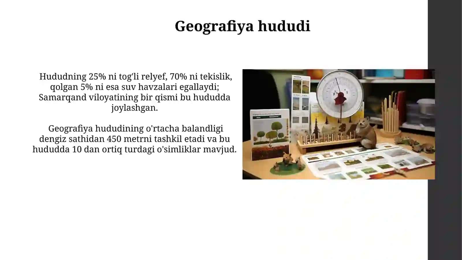 Geografiya maydonchasi, tirik tabiat burchagi, metodikasi. Kuzatish usullarini o'rganish 4