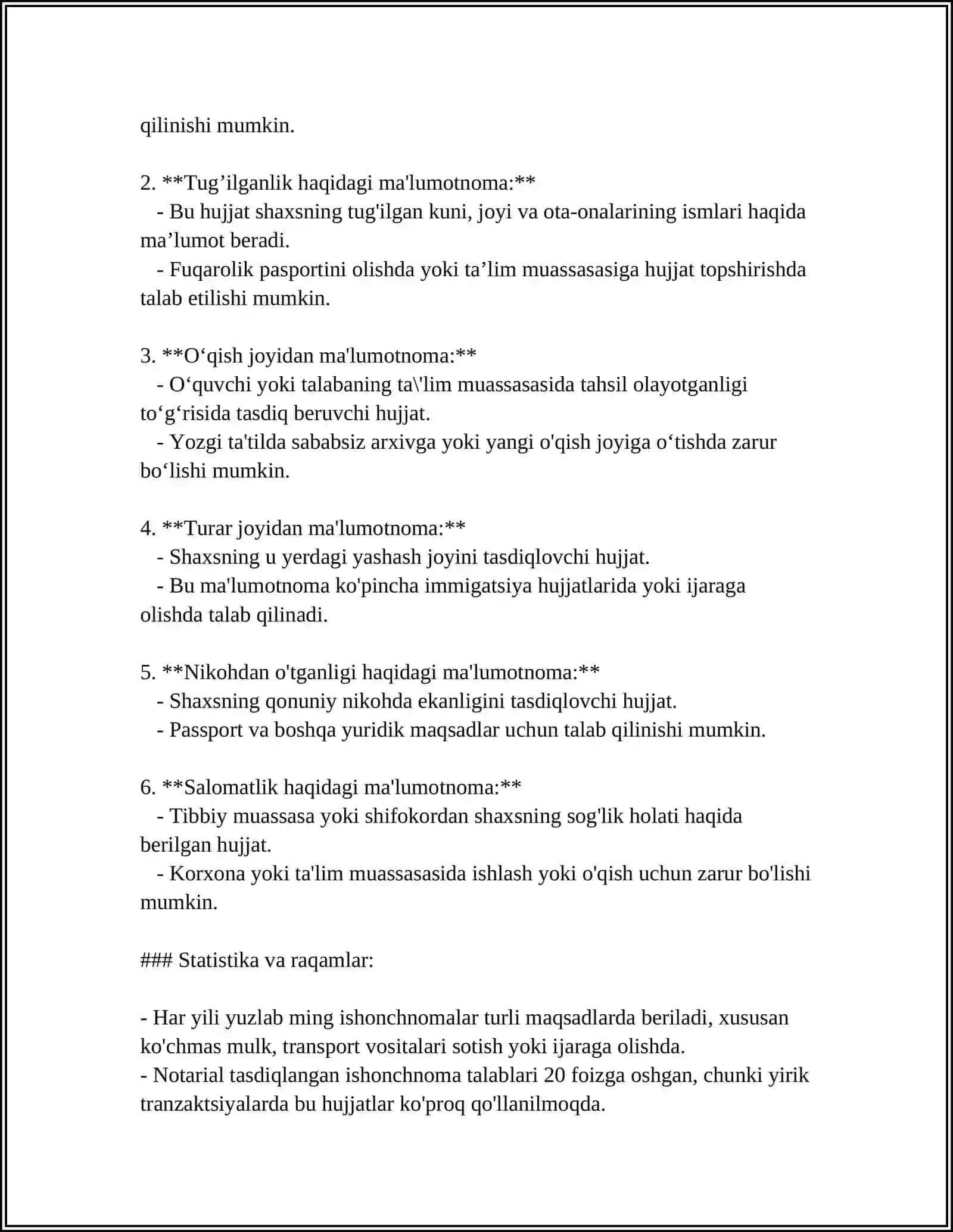 ISHONCHNOMA VA MA'LUMOTNOMA ULARNING YOZILISHI USLUBI 4