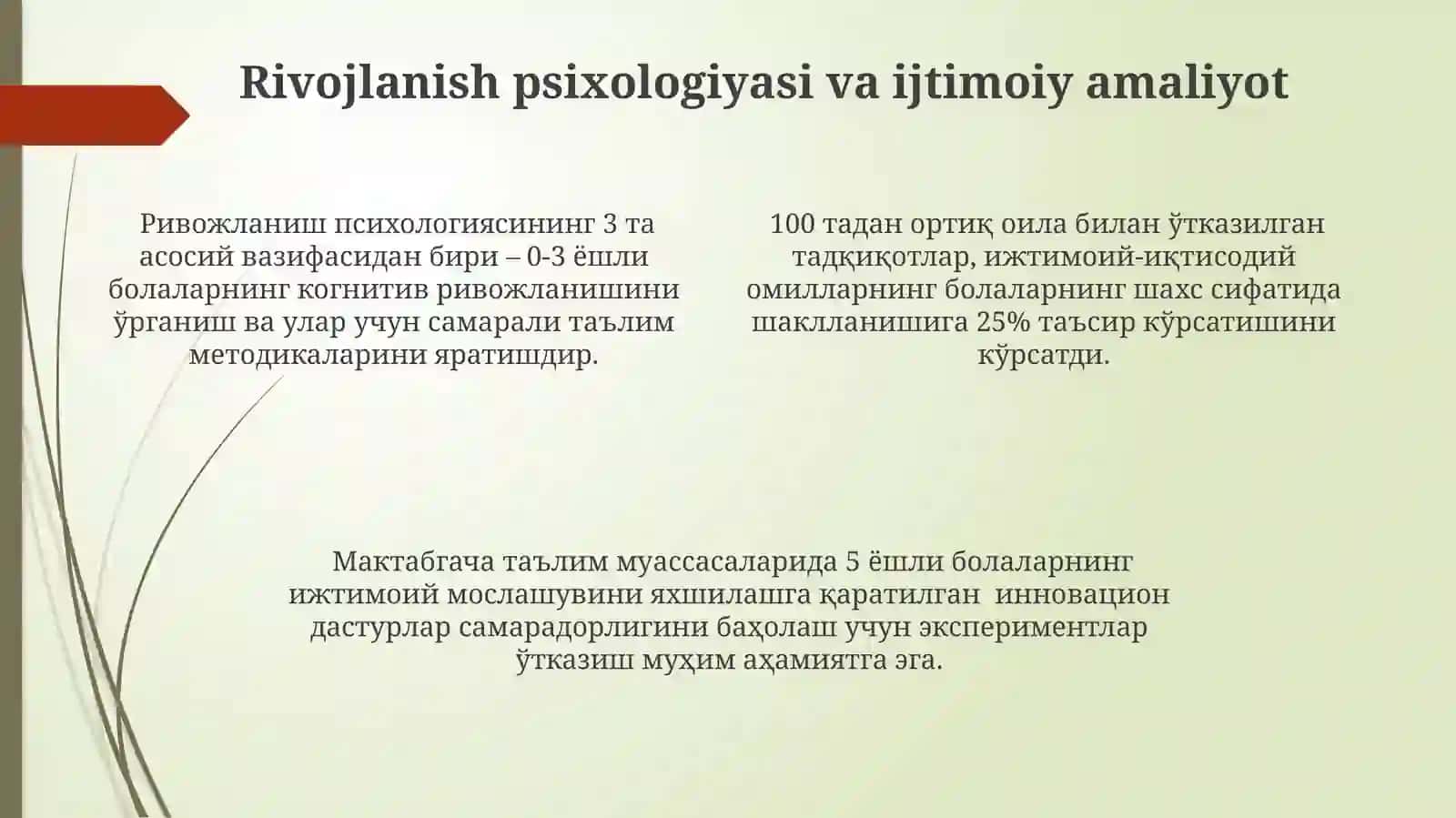 Rivojlanish psixologiyasining nazariy va amaliy vazifalari 4