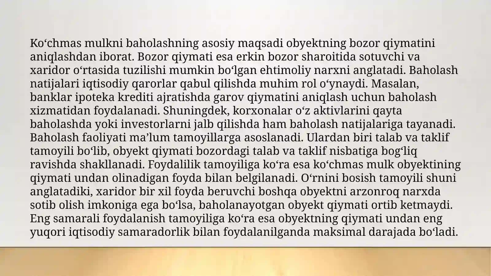 Ko‘chmasmulkobyektinixarajatliyondashishusulibilanbaxolash 4