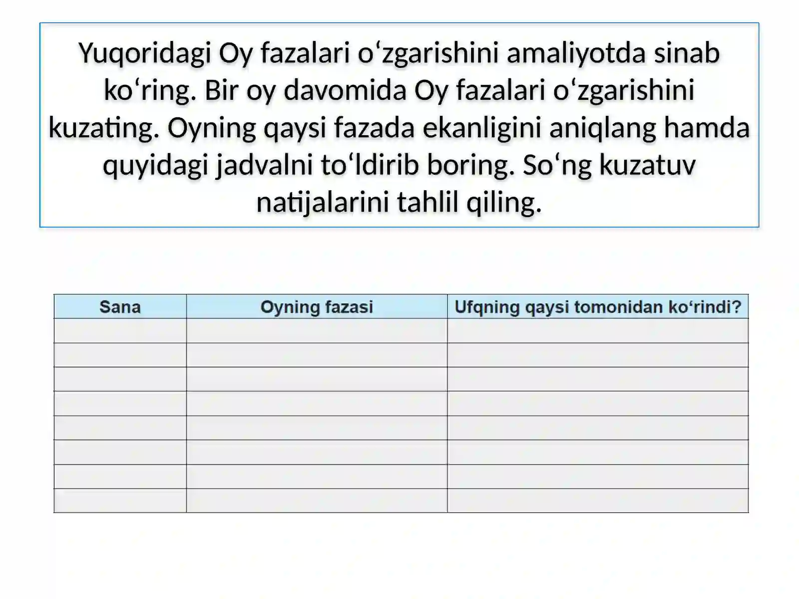 Oy Holatini Kuzatish 4