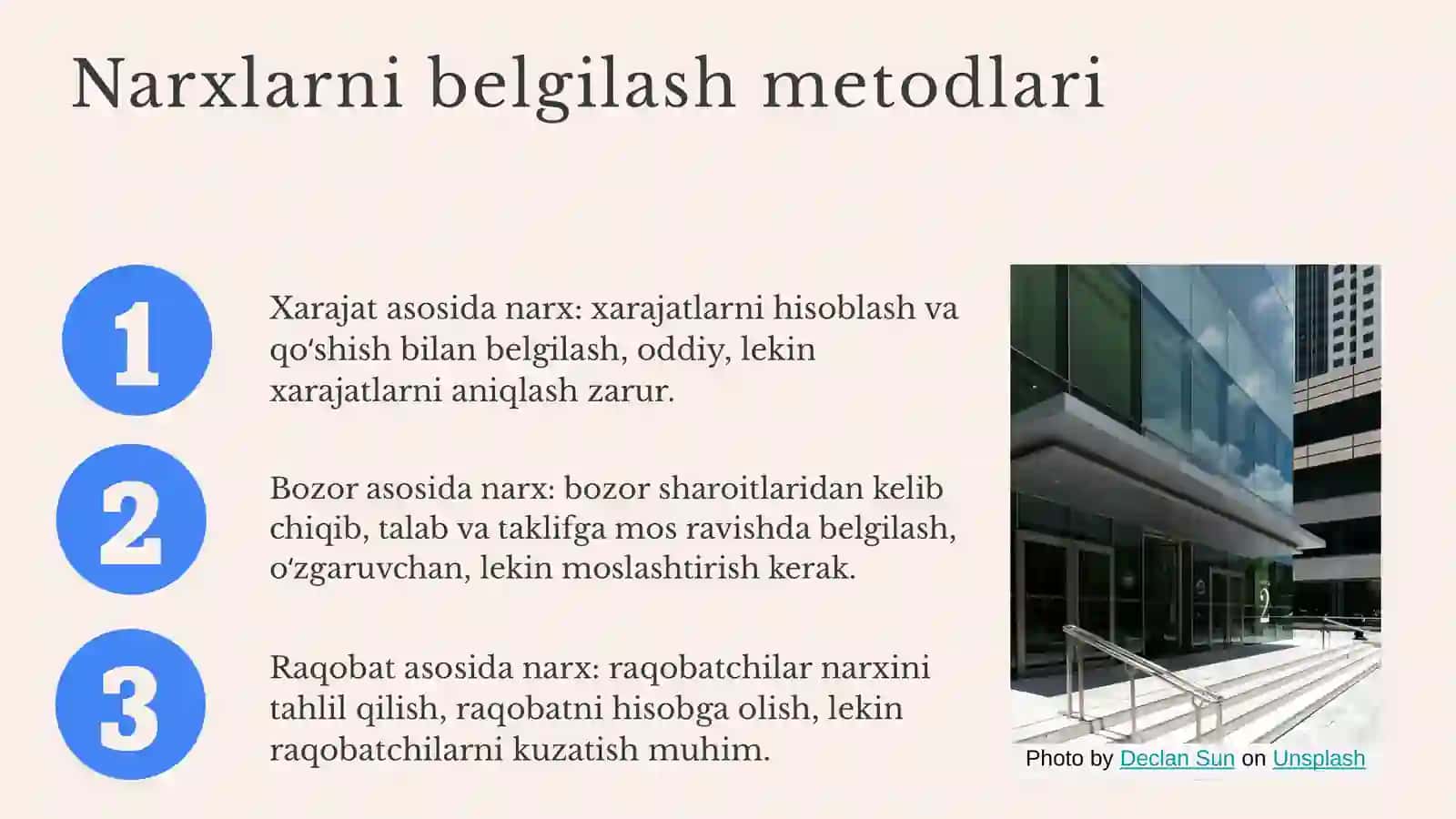 Narxlarni belgilashning asosiy prinsiplari va metodlari 4