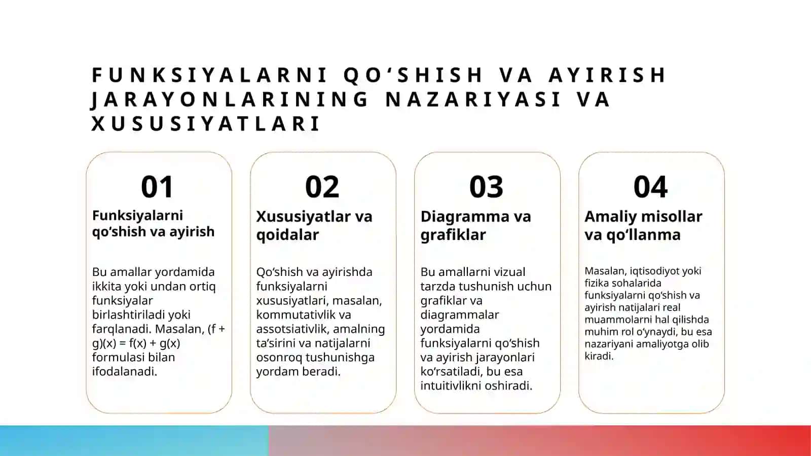 Funksiyalar ustida arifmetik amallar 4