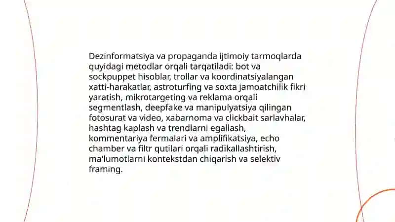 Ijtimoiy tarmoqlar va axborot ishonchililigi muommasi 4