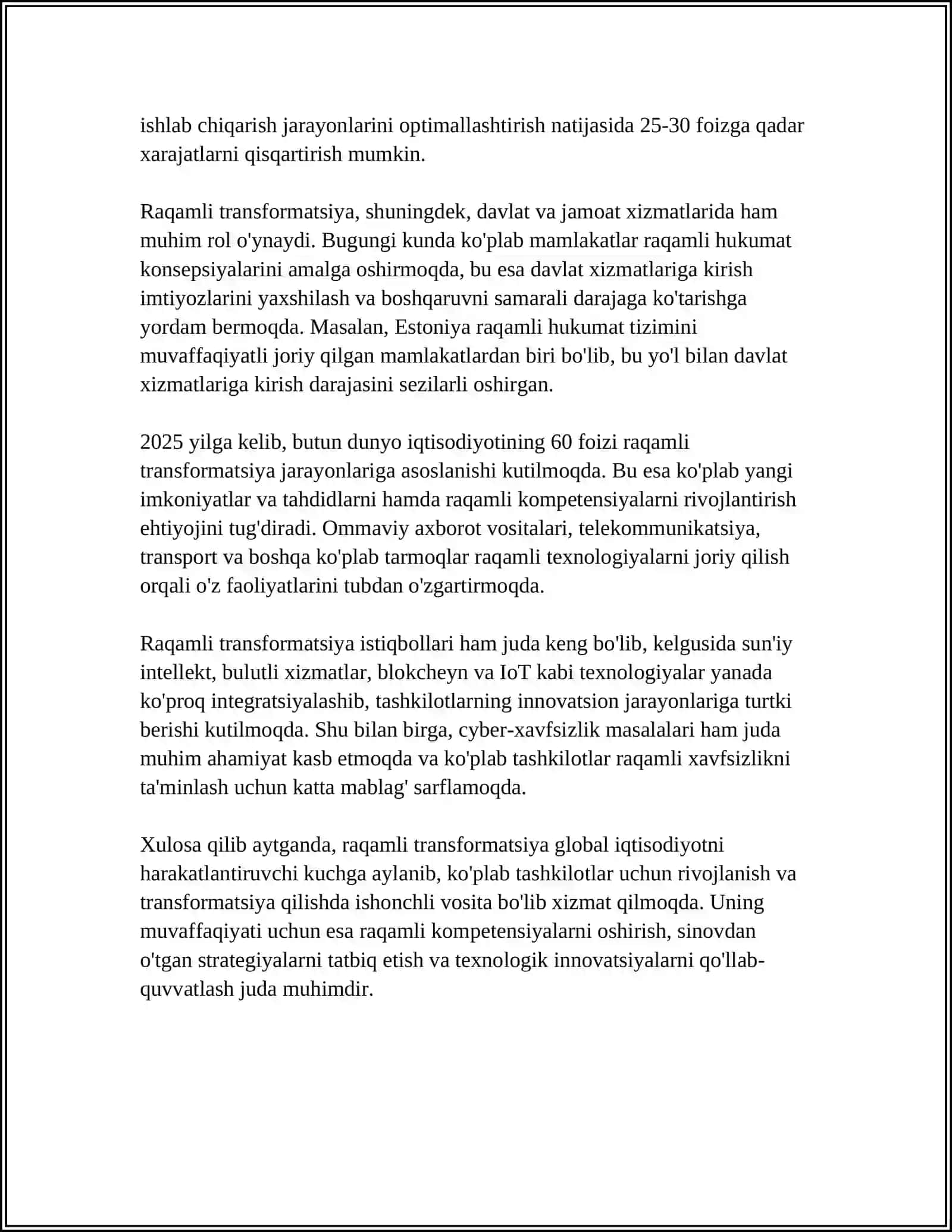 "RAQAMLI TEXNOLOGIYALARI" MAVZUSIDA TEZIS YOZISH 4