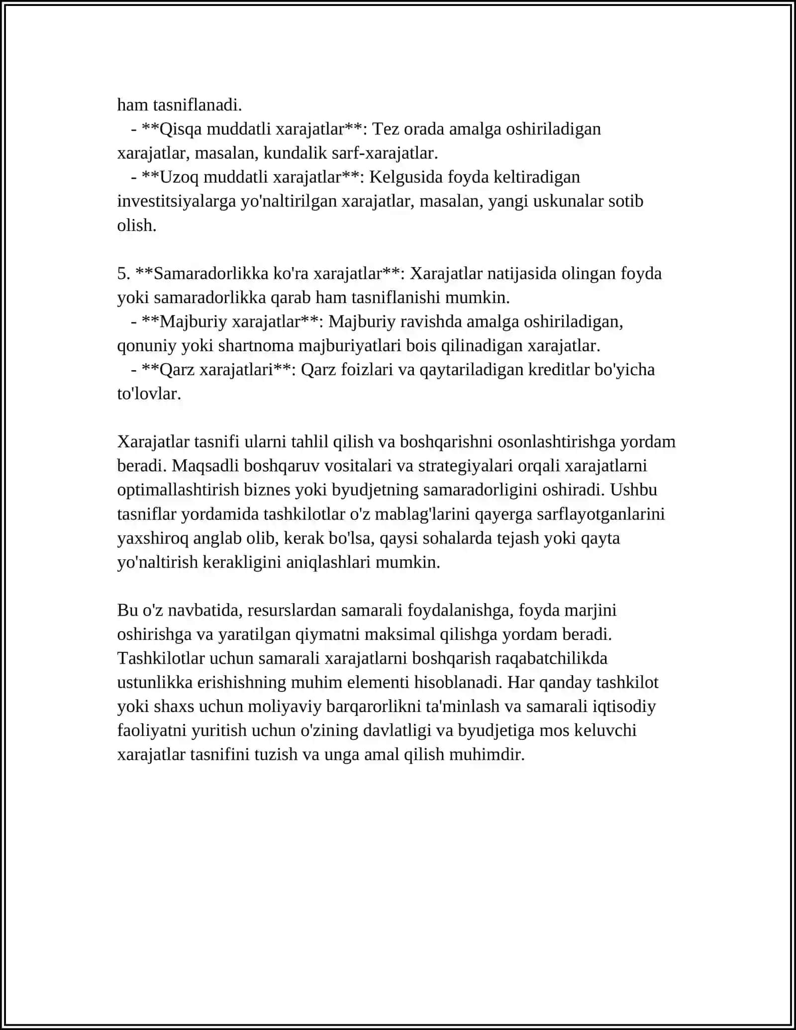 XARAJATLAR HISOBI VA MAHSULOTNING TO’LIQ VA QISMAN TANNARXINI HISOBLASH 4